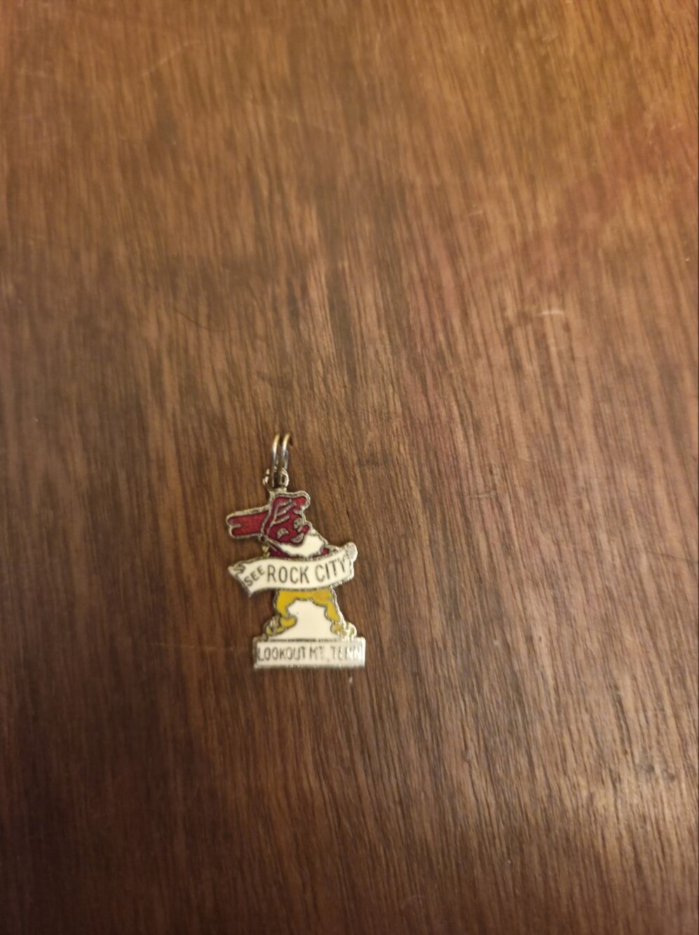 Rock City Charm Pendant in Red, White and Gold